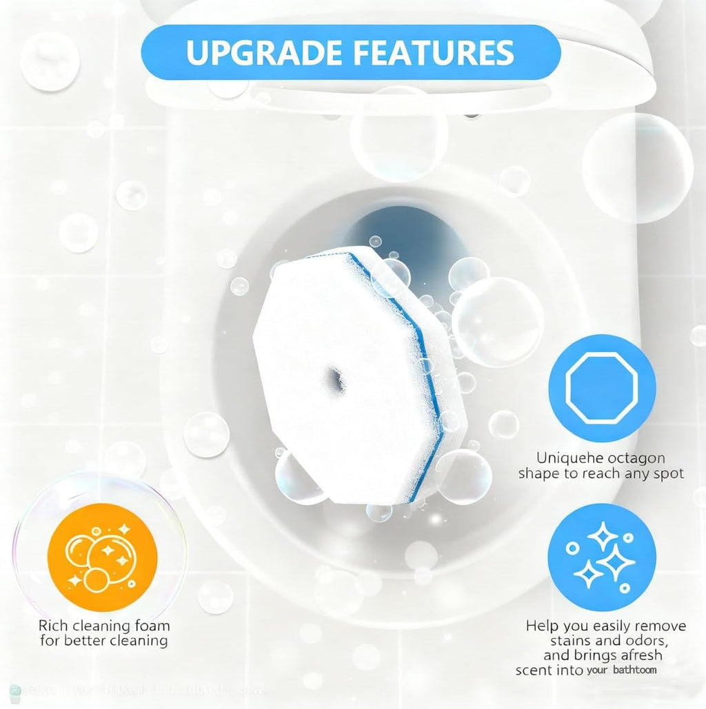 50-Count Disposable Toilet Brush Refills | Universal Cleaning System: Toilet Wand Heads & Bowl Clean Pads Compatible with Most Handles