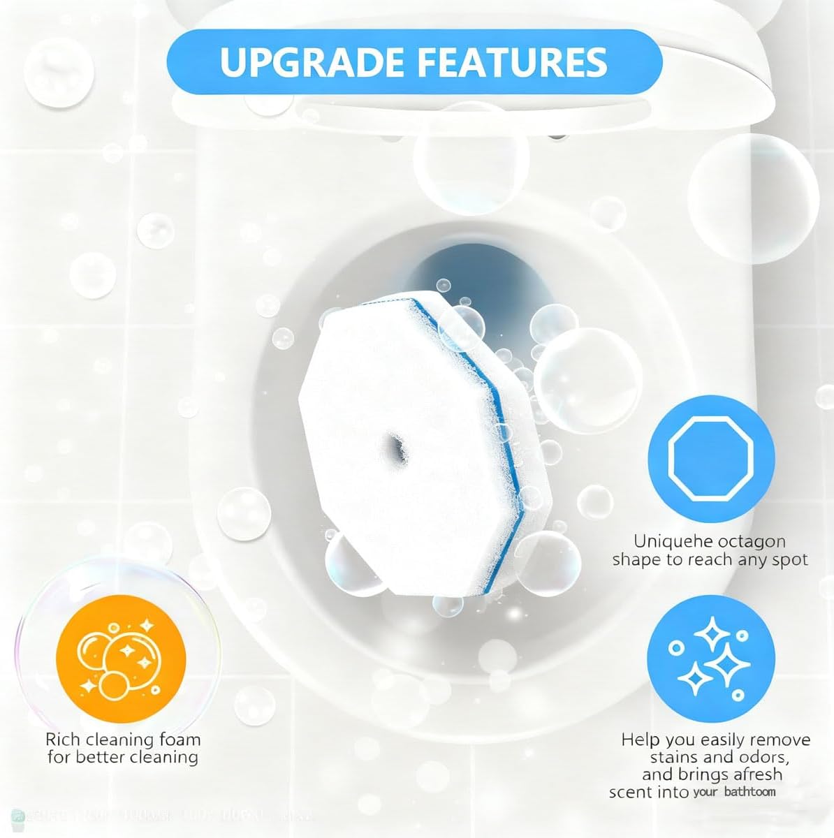 50-Count Disposable Toilet Brush Refills | Universal Cleaning System: Toilet Wand Heads & Bowl Clean Pads Compatible with Most Handles