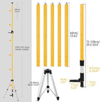13.8Ft/4.2M Professional Laser Level Pole with Tripod & Mount - 1/4" & 5/8" Adapters, Adjustable Telescoping Laser Level Pole for Rotary/Line Lasers