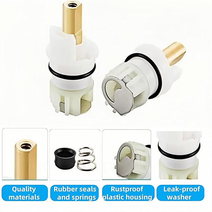 For Delta two handle Faucet Repair Kit,RP25513 faucet stem assembly Replacement Kit,Includes RP24096 Cartridge RP4993 Seat and Spring RP24097 Turn stop1/4, 2 Pack