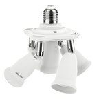 DiCUNO 5 in 1 E26 Light Socket Splitter Adapter, Standard Base LED Bulbs Converter, 360 Degrees Adjustable 180 Degree Bending, 5 Way Bulbs Socket Holder