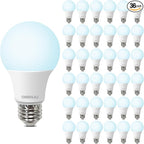36 Pack LED Light Bulbs 60 Watt Equivalent, A19 5000K Daylight, 800 Lumens, E26 Base, Non-Dimmable, 8 Watt Energy Efficient LED Bulbs for Home Lighting