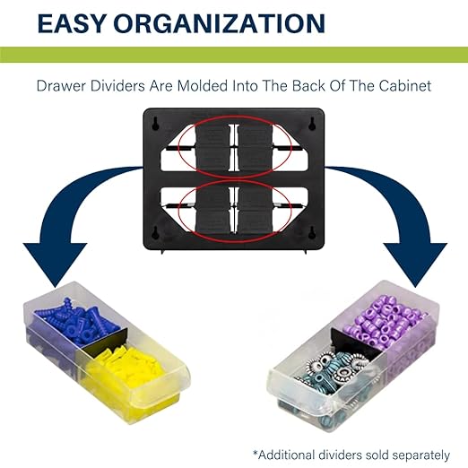 Akro-Mils 16-Drawer Plastic Drawer Storage Cabinet for Garage Organization, Beads, Makeup Organizer, Building Bricks Storage, Teacher Toolbox, 10-1/2-Inch W x 6-1/2-Inch D x 8-1/2-Inch H, 10116 Black