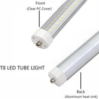 5ft T8 LED Tube Lights,45W 4500lm,White 6500K,Single Pin 5 Foot LED Bulbs,57.8 inches End to End,F60T12 75W Fluorescent Bulb Replacement,Dual-Ended Power,Ballast Bypass,Shop Lights,Pack of 10