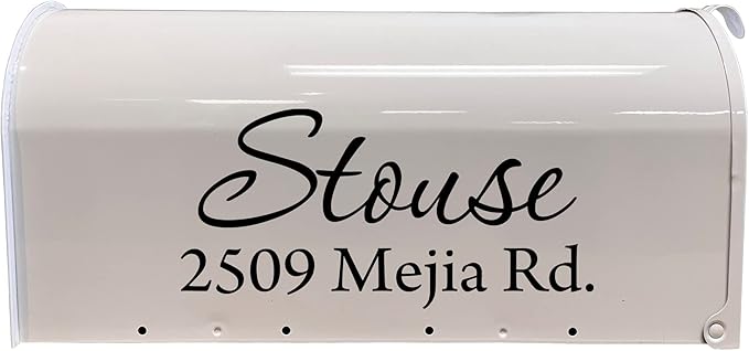 Mailbox Decals Personalized Address and Street Name Outdoor Stickers VWAQ-CMB1 (19 Inch X 9 Inch, Black)
