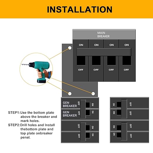 Generator Interlock Kit Compatible with ITE,Gould and Murray 150or 200Amp Panel，for Siemens 150 Amp Panel，1 1/4 Inch Spacing Between Main Circuit Breaker and Generator Circuit Breaker，Interlock