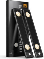 Under Cabinet Lights, Wireless Motion Sensor Light Indoor, Black 10in LED warm Lighting Rechargeable Battery Operated,4 Modes Night Light, Stick-On Magnetic Closet Lights for Kitchen, Hallway(2 Pack)