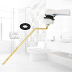 Hibbent 2 Pack Universal Side Mount Toilet Handle Angle-Mount Adjustable Trip Lever Tank Flush Lever Replacement Handle with 2 Pieces Stainless Steel Flapper Chains for Most Side Mount Toilets, White