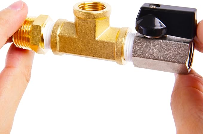 ChillWaves Brass Pipe Fitting, Tee 1/4" x 1/4" x 1/4" NPT Female Thread Adapter(6-PACK)