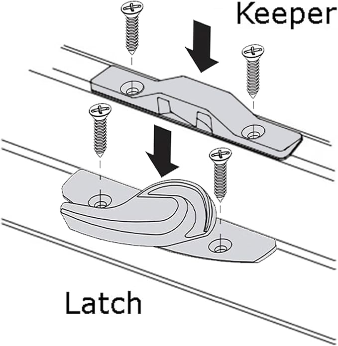 Window Sash Lock & Latch and Keeper Replacement for Andersen 200 Series Narroline and 400 Series Tilt-Wash Double-Hung Windows 1968 to Present (2 Pack, Stone Color)