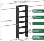 Closet System, 22.5" Wide Organizer with 3 Hanging Rods, Wood Tower Storage for Walk-In Closets, Wall-Mounted Wardrobe Organizer Kit, Black