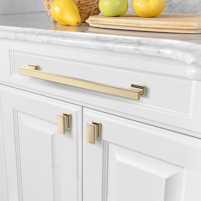 Asidrama 6 Pack 15 Inch(381mm) Brushed Brass Kitchen Cabinet Handles, Cabinet Pulls Kitchen Cabinet Hardware for Cupboard Drawer Pulls