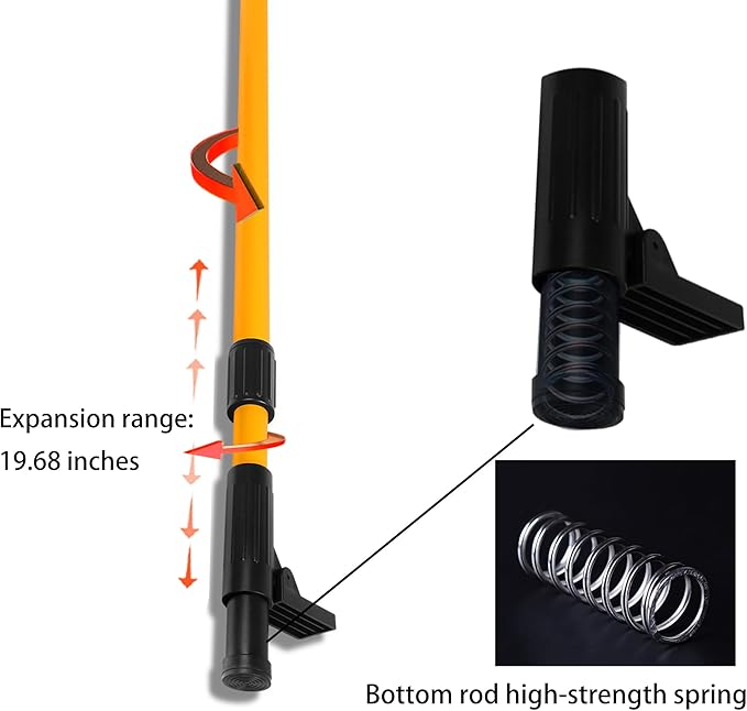 13.77-foot/4.2-meter multifunctional laser level pole with 3.93-foot/1.2-meter tripod and 1/4 or 5/8 threaded interface with swivel gimbal