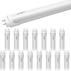 T8 LED Tube Light Bulbs 4 Foot 20W 40W Equivalent, 6000K Cool White 2000LM, T8 T10 T12 Fluorescent Replacement, Dual-end Powered Ballast Bypass, Frosted Cover ETL Listed for Garage 16-Pack