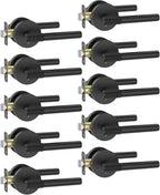 Amerdeco 10 Pack Matte Black Door Handles Interior,Knurled Privacy Door Handles with Lock,Heavy Duty Black Door Lever for Bedroom or Bathroom,Reversible Keyless for Left Right Handed Doors AM0027