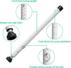 2pcs Sliding Door Security Bar, Adjustable Window Security Locks with Rubber Tips 17-50inch, Patio Door Security Lock Black for Home Apartment, White