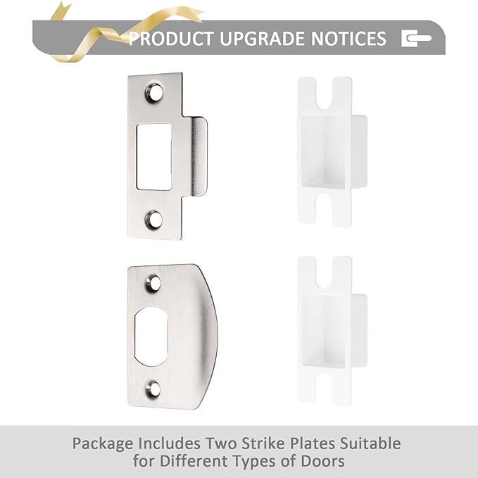 Probrico 5 Pack Interior Bedroom Entrance Door Lever Doorknobs Door Lock One Keyway Entry Keyed Alike Same Key Entrance Lockset in Satin Nickel Each with 3 Keys