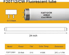 (6Pack) F20T12/CW 20 Watt Cool White 24Inch Fluorescent Light Bulbs,T12 20W 24 Inch Fluorescent Tube,4100K, Replacement for F20T12/CW/ALTO, F20T12/CW/ECO, F20T12/SP41/ECO,G13 Base,1400 Lumens