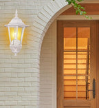 GRUENLICH Outdoor Wall Lantern, Wall Sconce as Porch Lighting Fixture with E26 Medium Base, Aluminum Housing Plus Glass, Water-Proof, Bulb Not Included, White Finish, 1 Pack