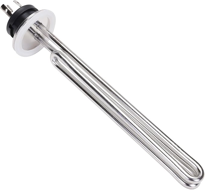 DERNORD 240V 3500W Tri-clamp Foldback Heating Element Stainless Steel Immersion Water Heater with 3-Wire Electrical Locking Plug (2 Inch Tri clamp)