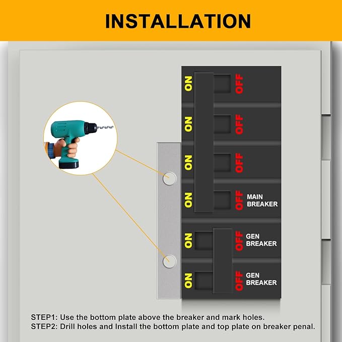 Generator Interlock Kit Compatible with Square D Homeline Meter Main 150 or 200 amp Breaker,for Safe Usage of Portable Power During Outage,Professional and Interlock Kit
