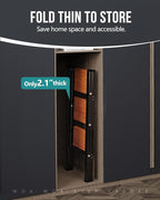 WOA WOA Step Ladder with Widened Pedals, Folding Step Stool with Anti-Slip Feet, Portable Home Ladder for Adults, Kitchen Small Stepladder 300 lbs Capacity (3 Step, Black & Wood Grain)