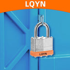 Padlocks with Same Key, LQYN 100 Pcs Laminated Keyed Padlock (1-9/16", 40mm), Keyed Alike Locks, Normal Shackle, for Storage Locker, Hasp Latch, Toolbox, Sheds