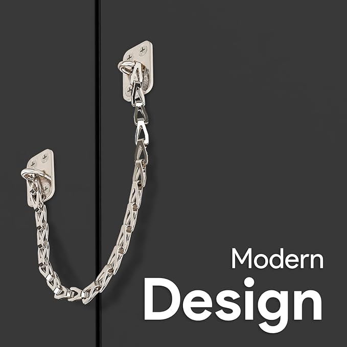 MEGA HANDLES Transom Door Chain 12-Inch, Door Chain Stopper for Transom Windows, Cabinet Door Restraint, Chain Lid Support, Durable Transom Window Hardware for Enhanced Safety - Polished Chrome