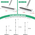 SetSail Upgraded Large 12 in Wide Floor Scrub Brush with 51-Inch Long Adjustable Handle 2 in 1 Scrape Brush Stiff Bristle Floor Scrubber for Cleaning Shower Bathroom Garage Kitchen Wall Deck Tub Tile