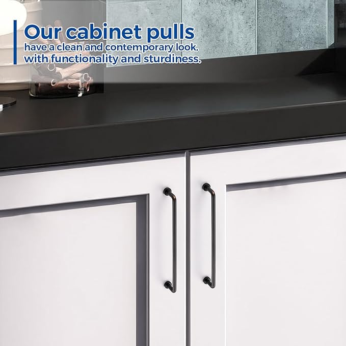 JOY DECOR Cabinet Pulls – 7-1/2 Inch Hole Center, Oil Rubbed Bronze, 5 Pack, Zinc Alloy Cabinet Handles for Drawers & Cupboard – Vintage Style Hardware for Kitchen, Bathroom, Dresser