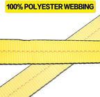 Flat Hook Ratchet Straps-Tie Down Straps Heavy Duty-2 Inch x 27 Feet-Weather Resistant Strap -3,333 Pound Working Load Limit-for Flatbed, Truck, Trailers Pickup(2 Pack) Yellow