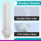 8PCS FDS18E35/4 CFL Light Bulbs Fits for Panasonic Fixtures,3500K 18W 4 Pin G24q-2 Base Plug-in Compact Fluorescent Lamp