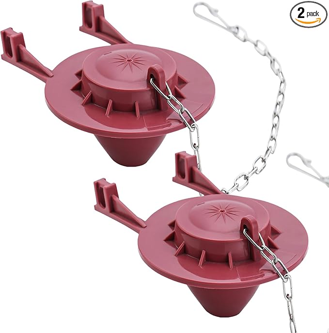 2-inch Universal Toilet Flapper, Rubber Seal Toilet Flapper Replacement Kit for Toilet Tank Compatible with American Standard, Kohler, Gerber, Toto Toilet 2 Pack (Red)