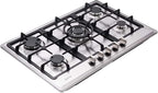 30 inch Gas Cooktops NG/LPG Sealed 5 Burners Gas Cooktop Drop-In Stainless Steel Gas Hob DK257-A02 Gas Cooktop