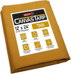 Mytee Products 12' x 24' Tan Canvas Tarp 12oz Heavy Duty Water Resistant