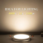 8 Inch LED Recessed Light with Junction Box, 1 Pack Ultra Thin LED Recessed Lighting.4000K Cool White, No Dimmable,18W 110V Eqv.Recessed Ceiling Canless Lights.Slim Can-Killer Downlight