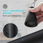 APPASO Matte Black Kitchen Faucet with Pull Down Sprayer and Soap Dispenser, Single Handle Commercial High Arc One Hole Pull Out Spray Head Kitchen Sink Faucets
