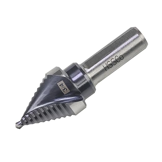 M35 HSS 3/4 Inch Step Drill Bit, Single Size Unibit with Double Spiral Flutes for Drilling Small Holes on Stainless Steel, Metal, Wood, Plastic