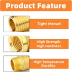 GASHER 6PCS 1/2 Inch NPT Brass Pipe Fitting, Ball Valve, Barstock Tee Brass Pipe Fitting and Air Hose Fitings