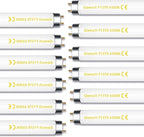 15W 18" T8 Linear Fluorescent Light Tube Bulb, 1.5 Feet F15T8 DL Medium Bi-Pin G13 Base 6500K Daylight 12 Pack