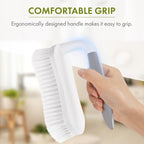 Amazer Scrub Brush for Cleaning Comfort Grip Bathtub Scrubber Stiff Bristles with Handle Heavy Duty Shower Cleaner Brush for Tub Carpet Floor Sink Outdoor - Pack of 2 (Black+Grey)