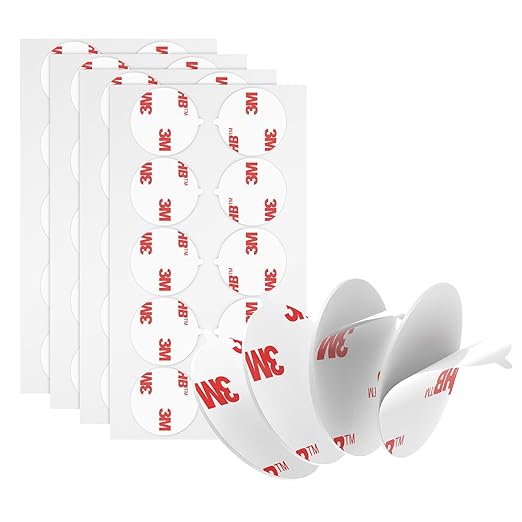 3M Double Sided Adhesive Dots Heavy Duty VHB 1" Diameter 0.025in Thick 40 PCS Round White 4930 Strong Adhesive Mounting Waterproof Foam Tape for Car Home Office Decor
