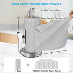 AIDEA Microfiber Cleaning Cloth 165 Sheets 3 Roll, Grey Microfiber Towels for Cars, Shop Towels, Shop Rags Washable, Cleaning Rags for Automotive, Mechanic, Workshops, House,11×9"