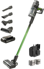 Greenworks 24V Deluxe Brushless (500W) Cordless Stick Vacuum, Ultra Lightweight, LED Lights, 4Ah USB-C Battery and 30-Minute Super Charger Included (Green)