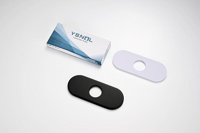 6 Inch Faucet Deck Plate for Bathroom Sink - Universal Fit for 1 Hole or 3 Hole 4 Inch Centerset Basins - Escutcheon Faucet Plate - Stainless Steel Faucet Hole Cover(Matte Black)