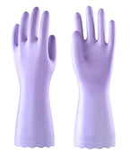 Mr.Panda Skin-Friendly Flocked Cotton Liner Cleaning Gloves Medium, Reusable Dishwashing Gloves for Washing Dishes, Kitchen, Shimmering Pink