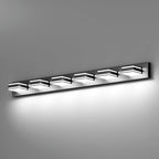 Ralbay 48inch Modern LED Vanity Light for Bathroom 6-Light Acrylic Modern LED Matte Black Bathroom Wall Vanity Lighting Fixtures Over Mirror