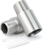 TAISHER 2PCS Stainless Steel Pipe Fittings, 1/2" NPT Male x 1/2" NPT Female Threaded, 2" Length Nipple Cast Pipe