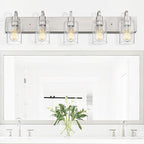 Emliviar 5-Light Bathroom Vanity Light Fixture, 37" Bath Wall Light Fixtures in Brushed Nickel Finish with Clear Glass, YCE237B-5W BN