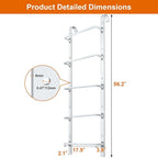 5-Rung Window Well Ladder Hooked, Heavy Duty Steel Fire Escape Ladder, Powder-Coated Basement Egress Window Ladder 56.2" Lx17.9 W, White